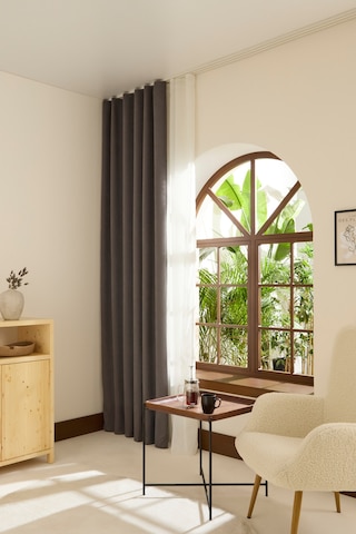 Kaşmir Home Holly Ada Fon Perde Koyu Gri 150x270 Cm Koyu Gri