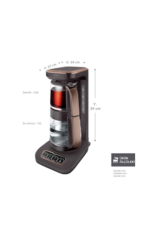 Karaca Çaysever Robotea Pro Connect 4 In 1 Konuşan Otomatik Cam Çay ve Filtre Kahve Demleme Makinesi