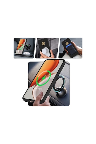 Honor Magic 8 Lite 5g Kılıf 360 Derece Döner Standlı Magsafe Kamera Lens Korumalı Silikon Nourthkingdom Siyah
