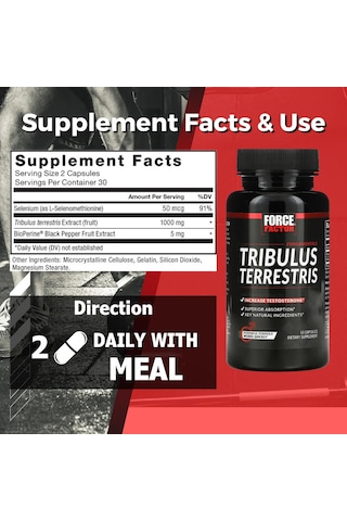 Force Factor Force Factor 1000 Mg Tribulus Terrestris 60 Kapsül