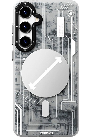 Galaxy S24 Uyumlu Kılıf Magsafe Şarj Özellikli Youngkit Technology Serisi Kapak Mavi