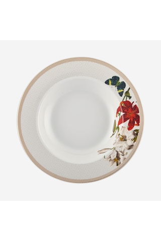 Beyaz Porselen Çukur Tabak 21 Cm