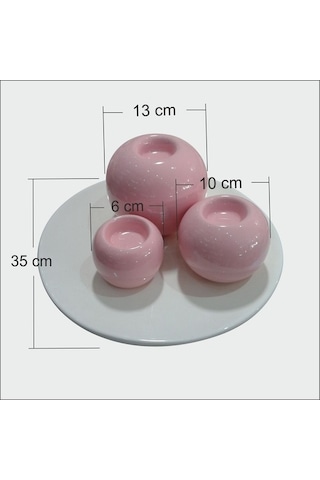 Seramik Krem Pembe Mumluk Seti Biblo