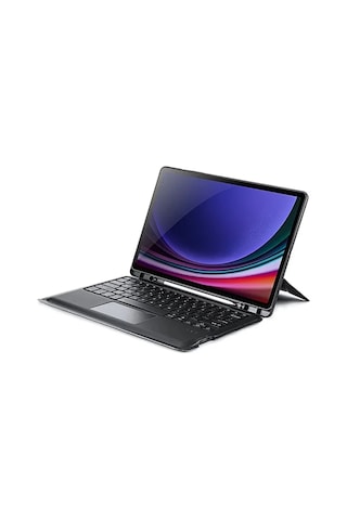Dux Ducıs Samsung Uyumlu Galaxy Tab S9 + Ayrılabilir Bluetooth Klavye Touchpad Pu Deri Kılıf- 5775 Arka Kapak