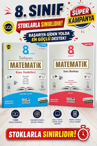 8.sınıf Lgs Süper Kampanya Matematik Turlayan Konu Anlatımlı + Soru Bankası