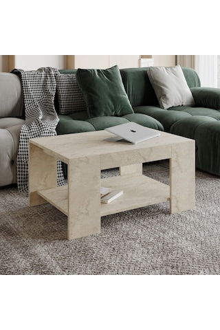 Lina Orta Sehpa Modern Minimal Tasarım Traverten