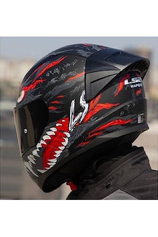 Ls2 Rapıd 2 Race Kaıju Fullface Motosiklet Kaskı Siyah Camlı Siyah