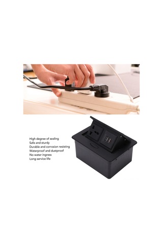 Tenfowee Alüminyum-pc Gizli Masüstü Prizi, 2x Usb 2.1a, Su Ve Toz Koruma, Ateş Direnci, 250v 13a, Ofis/okul/uyumlu