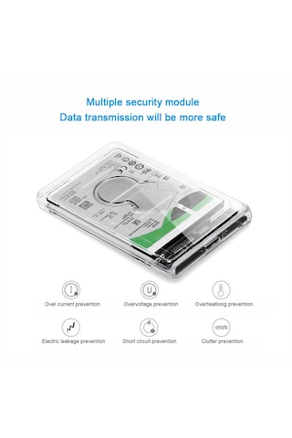 4266 2.5" Usb 3.0 Harici Ssd Harddisk Şeffaf Taşınabilir Hdd Kutusu Sata