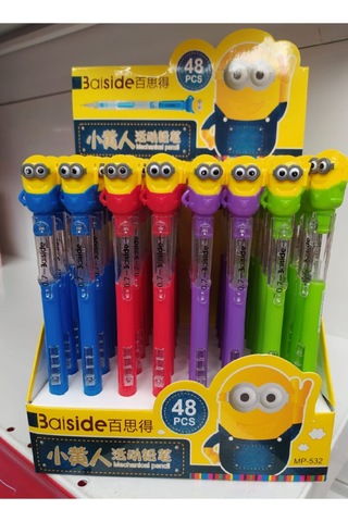 Sevimli Minion Figürlü 0.7 Versatil Uçlu Kalem, Kırmızı Kırmızı