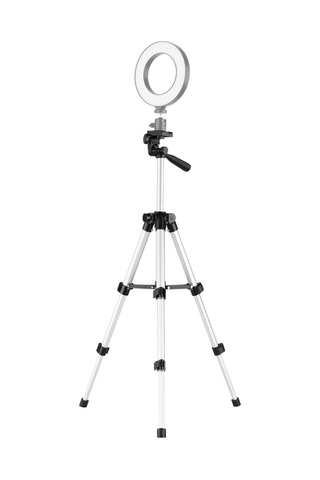 Mini Masaüstü Tripod Standı Alüminyum Alaşımlı 1/4 İnç Vida 21cm-65cm Akıllı Telefon Canlı Yayını İçin Ayarlanabilir Yükseklik Kompakt Led Video Işığı Dijital Kamera Gümüş