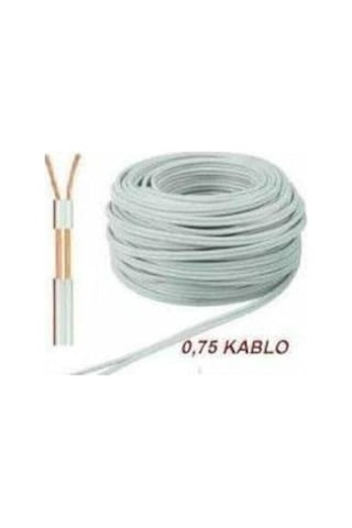 Beyaz 2 0,75 Kordon Kablo Başlıksız 100 Metre