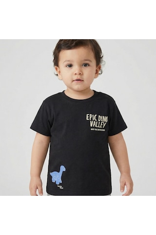 Mackays Erkek Bebek Dinazorlu Tshirt Siyah Siyah