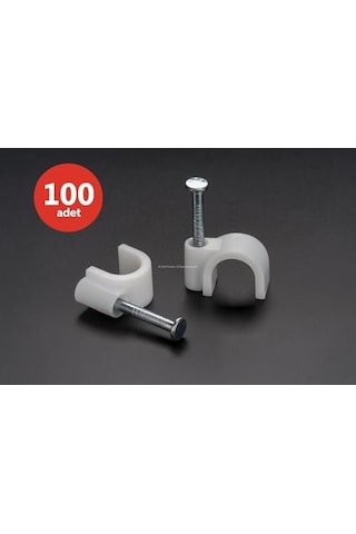 Hiva Çelik Çivili Kroşe, Kablo Klipsi, Dayanıklı, Plastik, Beyaz, Pratik, Kablo Sabitleme Aparatı, Elektrik, Tesisat Düzenleme İçin, Çivi Klips Seti, 100 Adet No:1