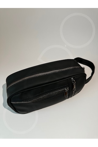 Ogdo - Erkek Siyah Deri Portföy Clutch Ve Günlük El Çantası Siyah