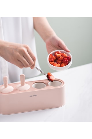 Pembe 4'lü Dondurma Kalıbı