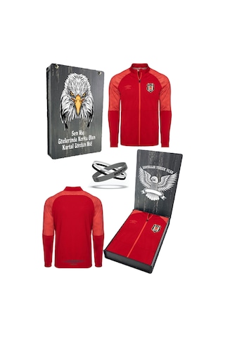 Beşiktaş Fermuarlı Dik Yaka Sweat + Bileklik Set Kutulu 001