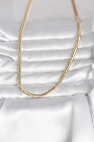 Mey İthalat Cm 14k Gold Renk Yassı Yılan Zincir Model 45 Cm Kadın Kolye Çok renkli