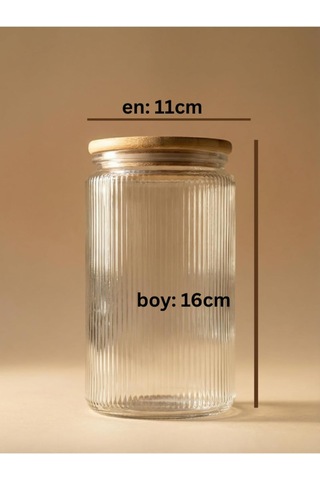 Bambu Vakum Kapaklı Cam Saklama Kabı, Şeffaf, 1500 Ml, 16cm Yükseklik, 11cm Genişlik, 6'li Set