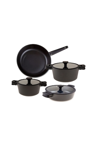 Jumbo Black Cook 7 Parça Döküm Tencere  Seti