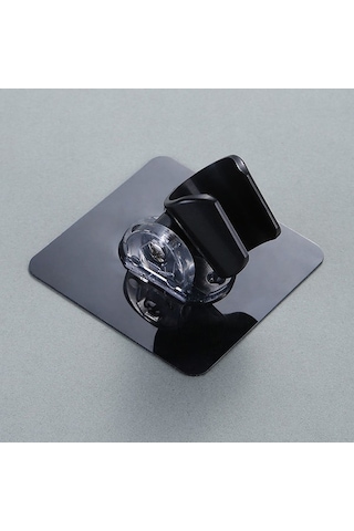 Primepickings Siyah Ev Duş Başlığı Tutucu - Ayarlanabilir Montaj, Yumruksuz Braket, Kendinden Yapışkanlı, Banyo Duvara 2 Katlı Gri