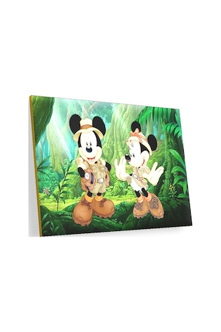 Cakasepetim Masaüstünde Mickey Maus Ve Minnie Mouse Safari Ahşap Mdf Tablo