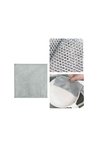 Kangvka Gümüş Tel İki Yönlü Temizlik Bezi - Yağ Tutmayan, Suyu İçeren, Fırça Ve Tabak Temizleyici - 20x20cm 10 Adet