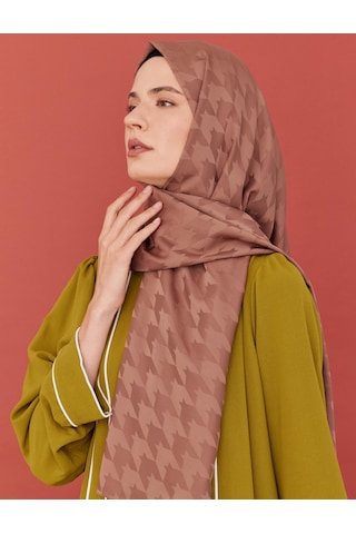 Mirsoy Scarf Kazayağı Desen İpeksi Jakar Şal - Yalı A.Kiremit