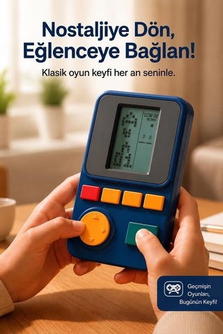 Özel Seri Keyifli Nostalji Eglencelik Oyun Kolu Atari Joystick Tetris Gameboy Gc011 Mavi