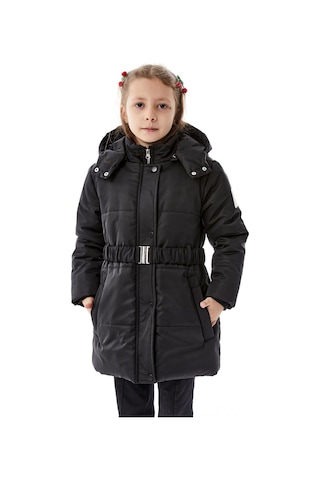 Benitto Kids Kız Çocuk Kapüşonlu Kışlık Şişme Mont 51352 Siyah