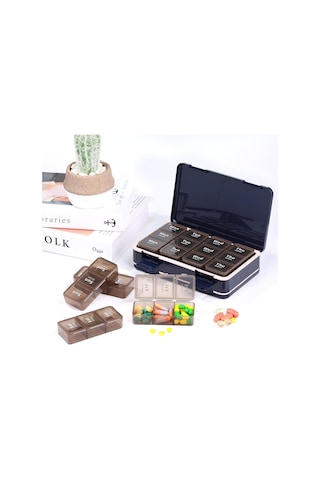 Günde 3 Kez Hap Kutusu, Haftalık Hap Kutusu Ilaç Organizatörü Kutusu, Seyahat Çift Taraflı 7 Günlük Yedeklemeli Bir Kutu 44719333