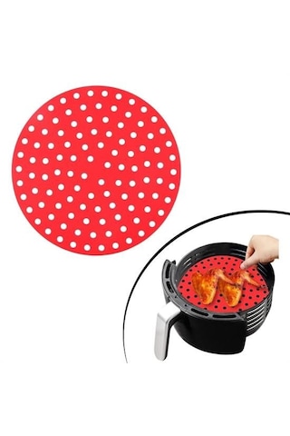 Renkli Isıya Dayanıklı Yıkanılabilir Silikon Fırın Ve Airfryer Yuvarlak Pişirme Matı 20 Cm 5477