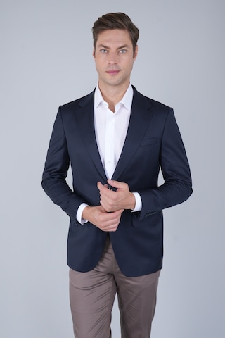 Bisse Comfort Fit Lacivert Mono Yaka Çift Yırtmaçlı 6 Drop Erkek Yün Ceket Pck24k24204 D39 Lacivert