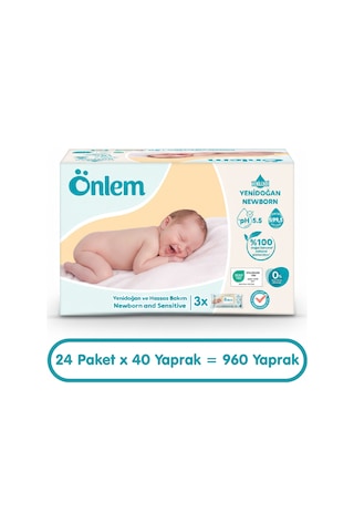 Önlem Yenidoğan Hassas Bakım Islak Havlu Mendil 40x24 960 Yaprak Islak Mendil