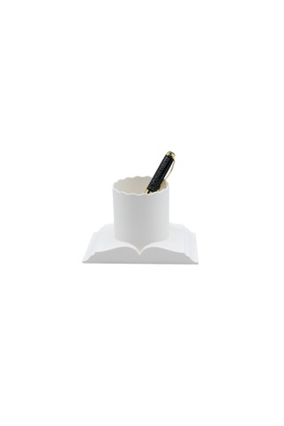 Minimal Kitap Kalem Organizeri Beyaz