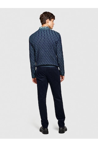 Sisley %100 Koton Slim Fit Fitilli Kadife Pantolon Erkek Lacivert T-shirt - 323a4sfrsf03d