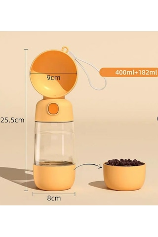 River World Köpekler İçin Su Matarası Taşınabilir Mama Hazneli