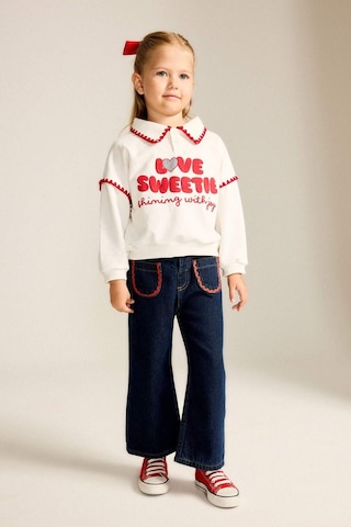 Defacto Polo Yaka Baskılı Kalın Sweatshirt Kumaşı Sweatshirt Kız Bebek I0898a526auer105 Ekru-er105