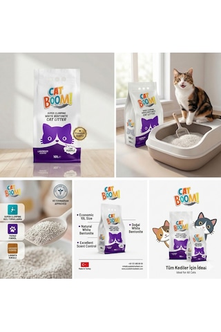 Cat Boom Lavanta Kokulu Bentonit Kedi Kumu 10 Lt X 2 Adet
