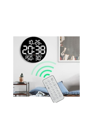 Novahub Uzaktan Kumandalı Dijital Saat - Sıcaklık, Nem Ve Çift Alarm Diğer