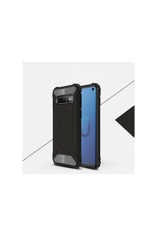 Ekılıf - Samsung Galaxy S10e Uyumlu Kılıf Çift Katman Zırh Tank Crash Military Kapak - Gri