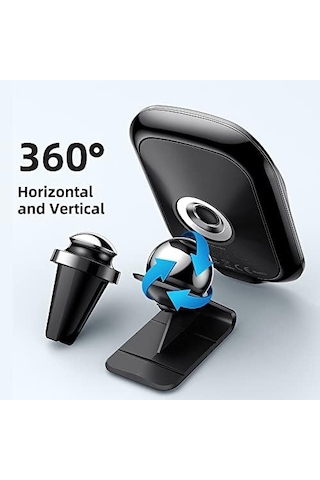 Ch-7071 İphone Uyumlu 12 Ve 13 Serisi 15w Hızlı Kablosuz Şarjlı Araç Telefon Tutucu Siyah