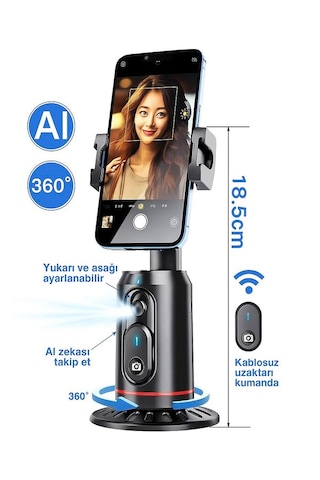360 Yüz Takipli Rgb Işıklı Profesyonel Gimbal Tripod Telefon Sabitleyici Fotoğraf & Video