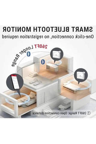 Bluetooth Akıllı Termometre Ve Nem Ölçer, 80m Menzil