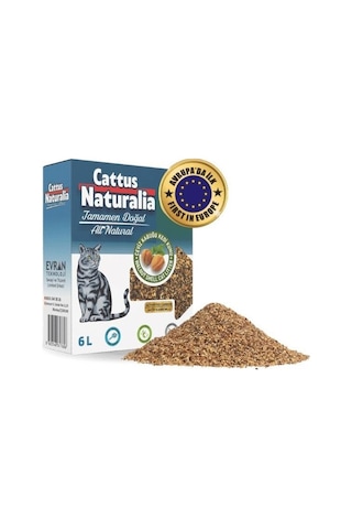 Cattus Naturalia Ceviz Kabuğundan Yapılmış Doğal Aktif Karbonlu %100 Organik Kedi Kumu 2 x 6 L
