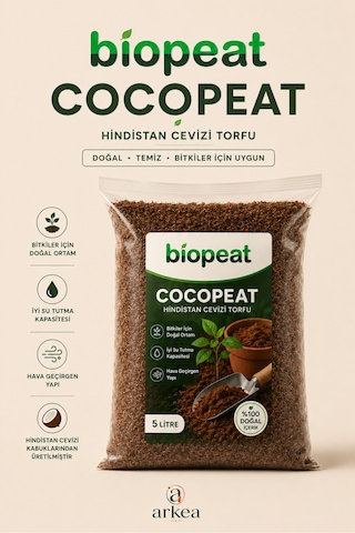 Cocopeat Hindistan Cevizi Torfu 5 Litre Saksı, Çiçek Ve Fide İçin Bitki Yetiştirme Ortamı 1000