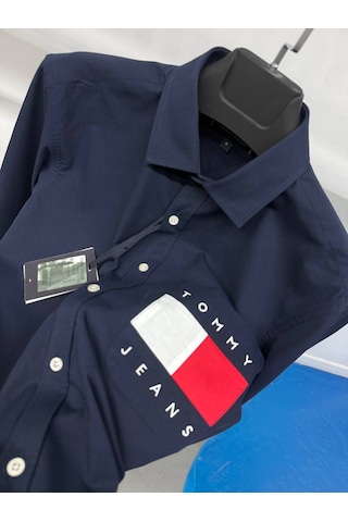 Tommy Hilfiger Erkek Yazlık Spor Gömlek Lacivert