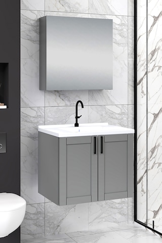 %100 Mdf 65 Cm Riva Banyo Dolabı Beyaz