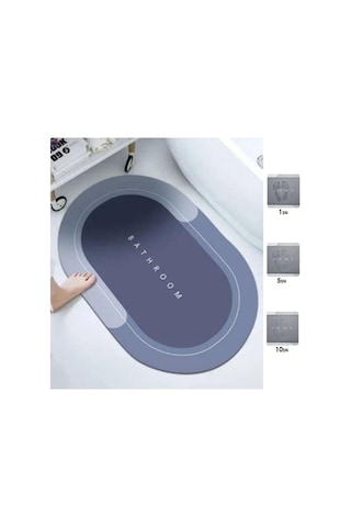 Sihirli Süper Su Emici Kaymaz Tabanlı Oval Paspas 40 60 Cm 5361 Çok Renkli