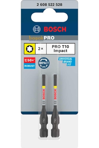 Bosch Pro Impact T10 Torx Vidalama Ucu 55 Mm 2'li 2608522528